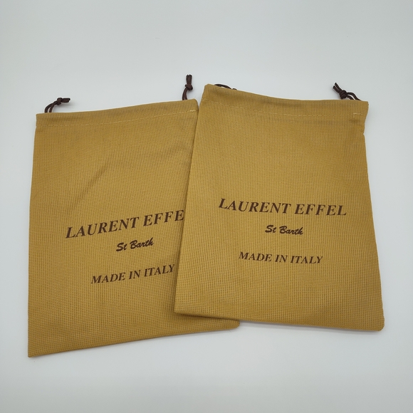 LAURENT EFFEL St Barth Dust Bags Set 2 Made in Italy Drawstring 8x7 - Picture 2 of 5